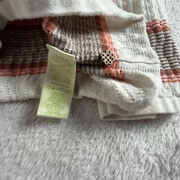 Sigrid Olsen Womens Button-Front Striped Cardigan Sweater Medium Lightweight - Picture 7 of 7